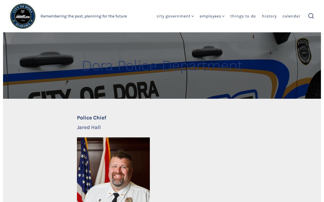 Dora Police Department official arrest record contact page