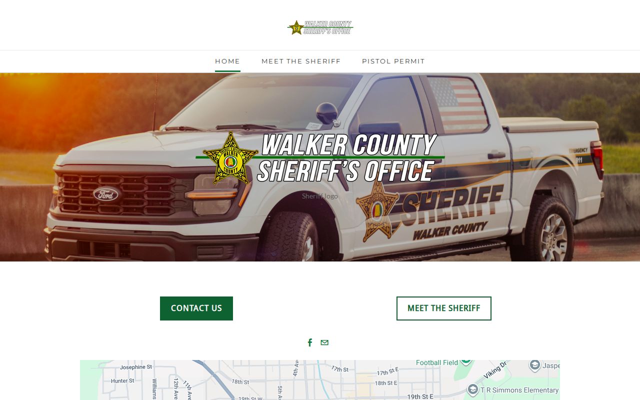 Walker County sheriff booking record contact interface