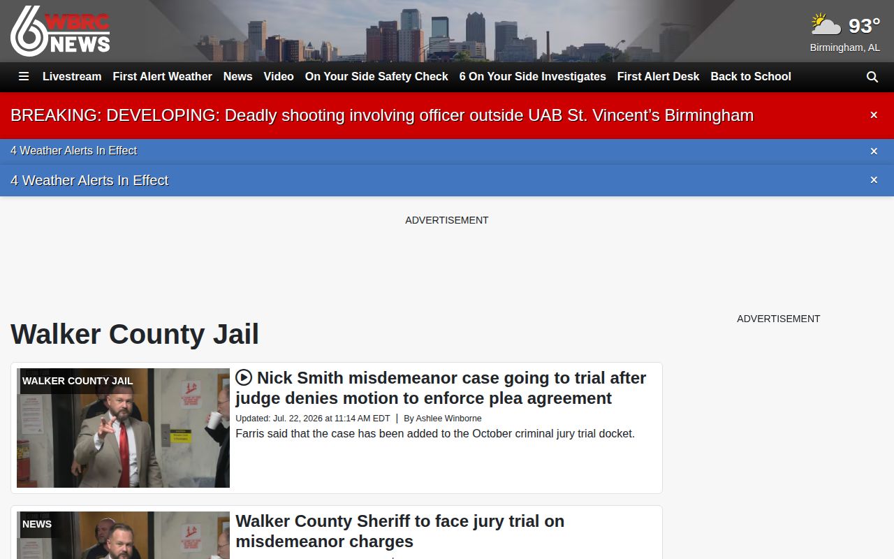 WBRC Walker County Jail crime news topic records